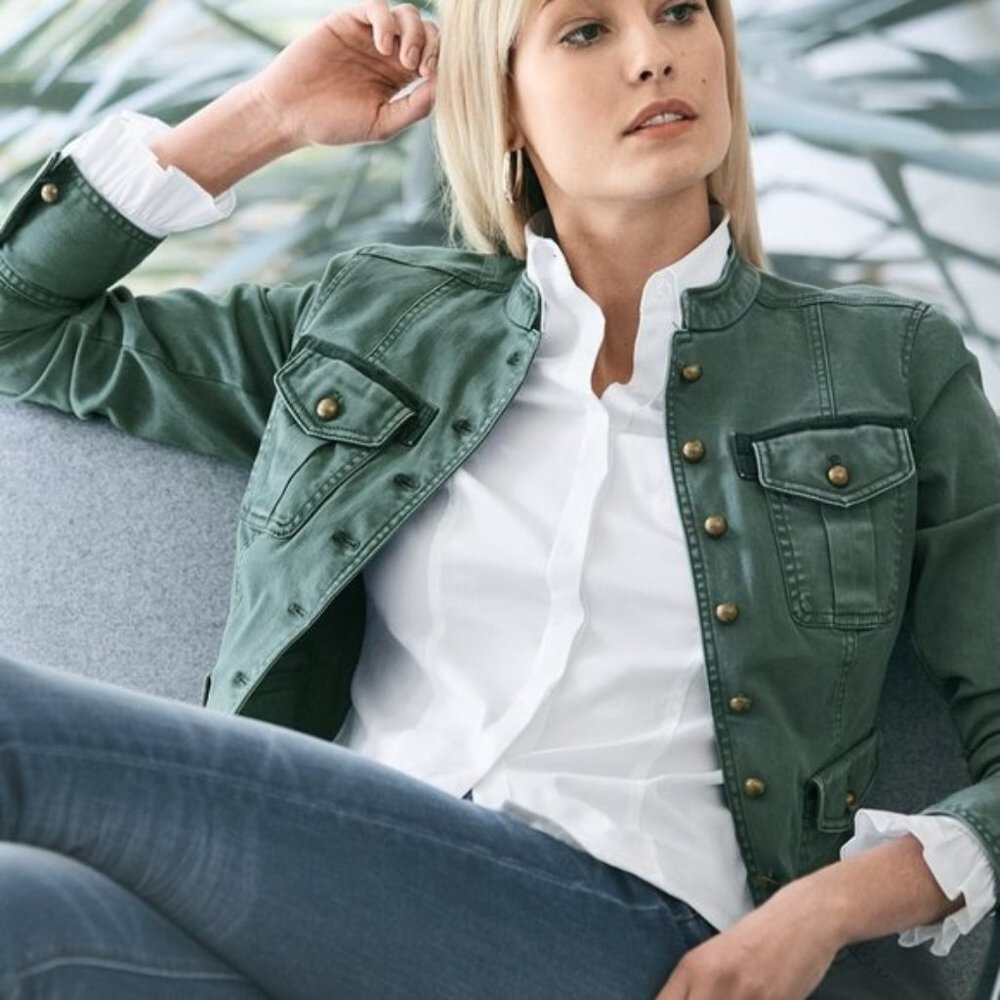 THRDUP - White House Black Market 💕 Green Utility Jacket
